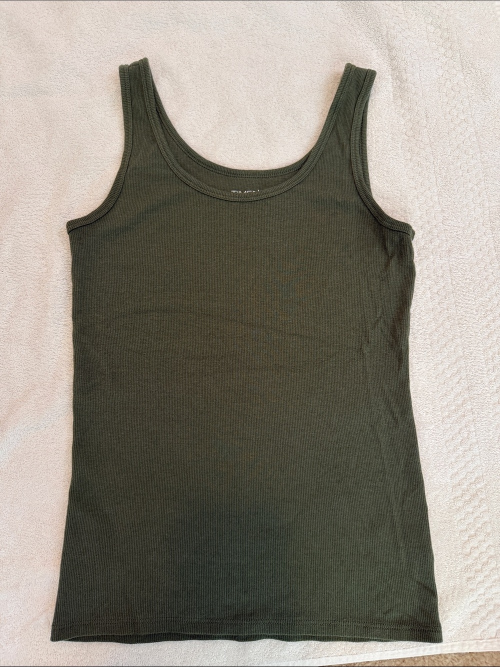 Time and Tru Olive Gray Navy Ribbed Tank Tops BUNDLE